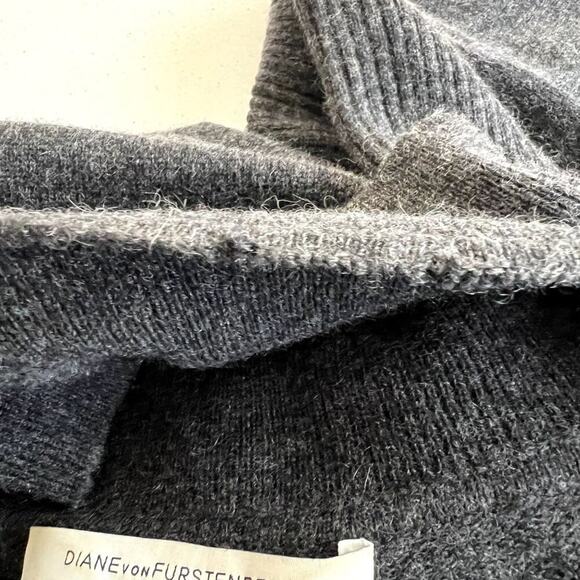 Diane Von Furstenberg REVOLVE Janeva Wrap Dress Women Large Knit Wool Cashmere - Picture 7 of 9